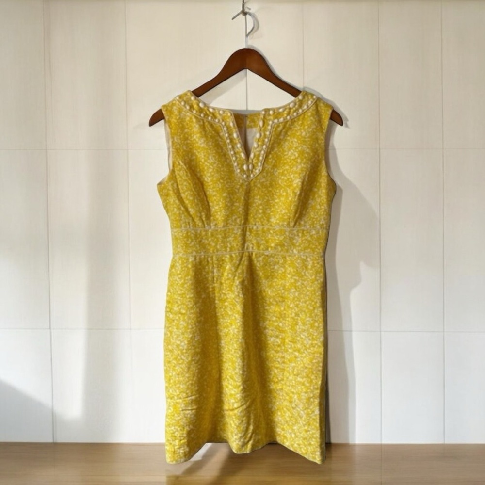 🤑10/$100 Tahari Arthur Levine beaded neckline classic Jackie O style dress 6P